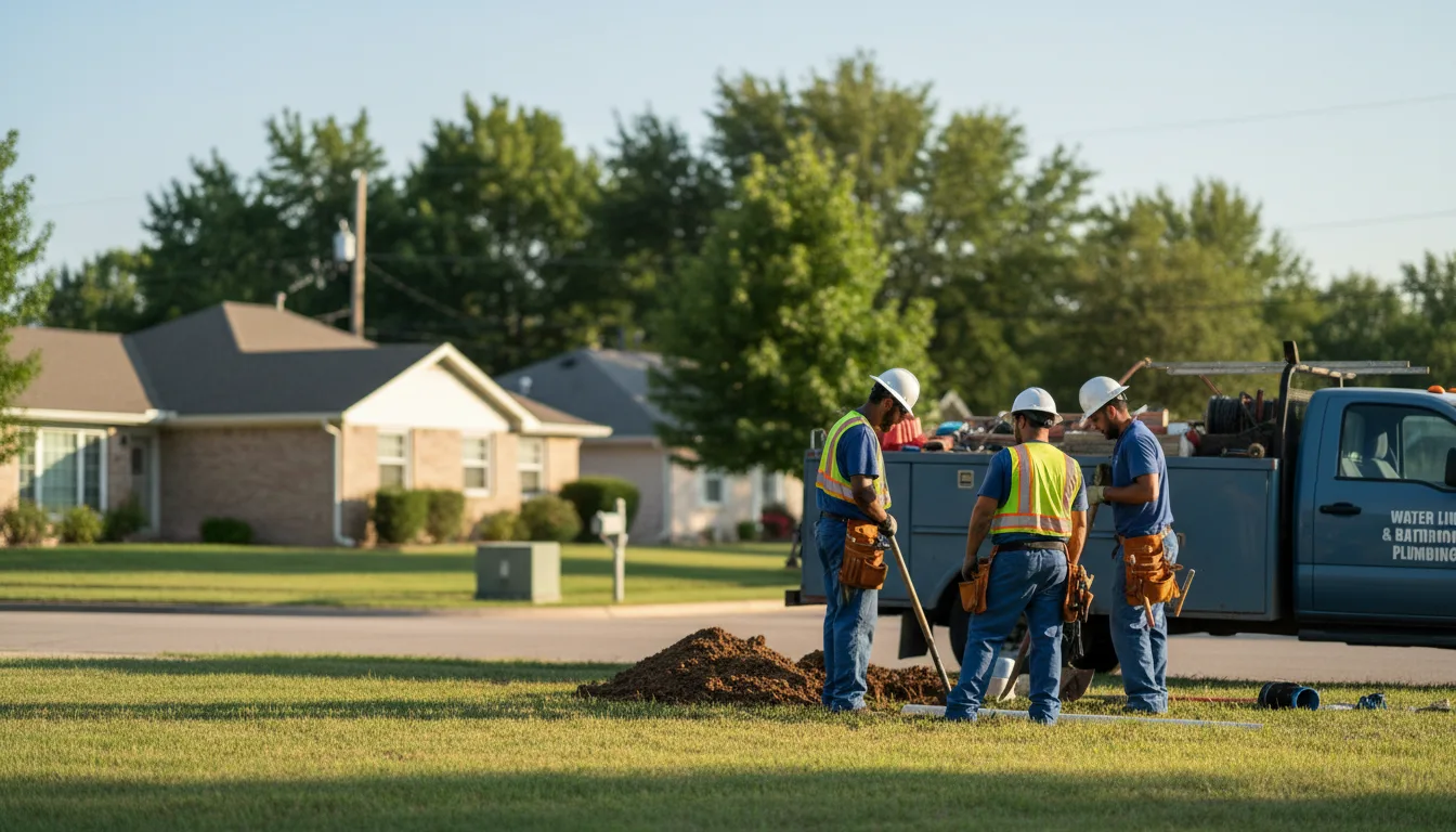 Residential water line and bathroom plumbing service in Hanna, IN
